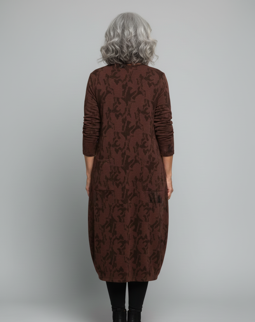 VÆRA™ | Luźna zimowa sukienka z okrągłym dekoltem