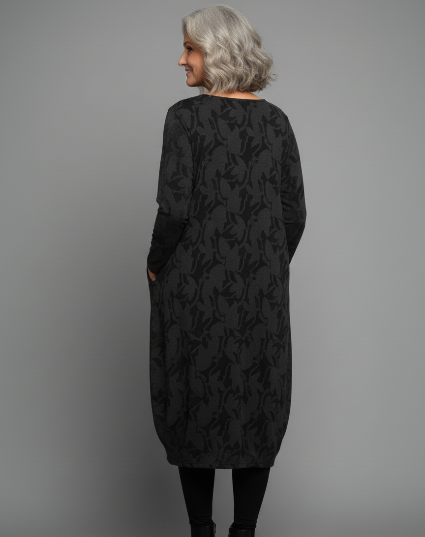 VÆRA™ | Luźna zimowa sukienka z okrągłym dekoltem