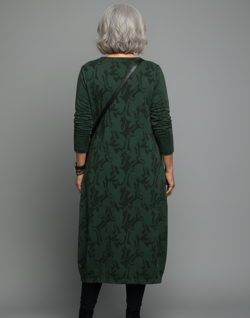 VÆRA™ | Luźna zimowa sukienka z okrągłym dekoltem